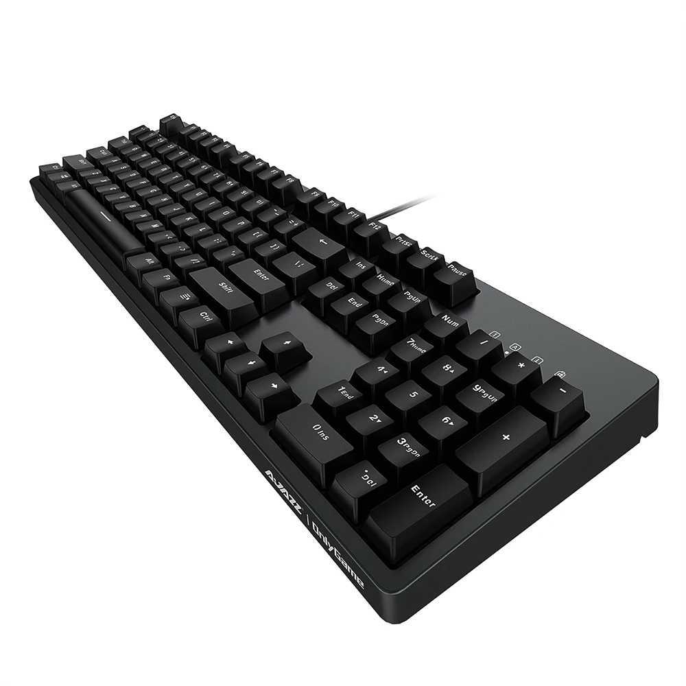 Ajazz AK535 104 ключ Проводная эргономичная механическая клавиатура красный/синий переключатель Проводная игровая клавиатура с белой подсветкой для ноутбука