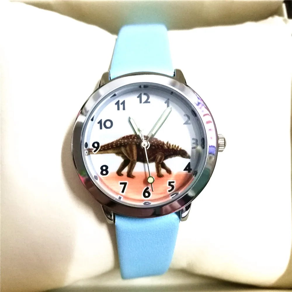 Студенческие часы с узором динозавра детские повседневные кварцевые наручные часы 3D мультфильм дети мальчик подарочные часы детские часы Relogio Infantil Эльза saat