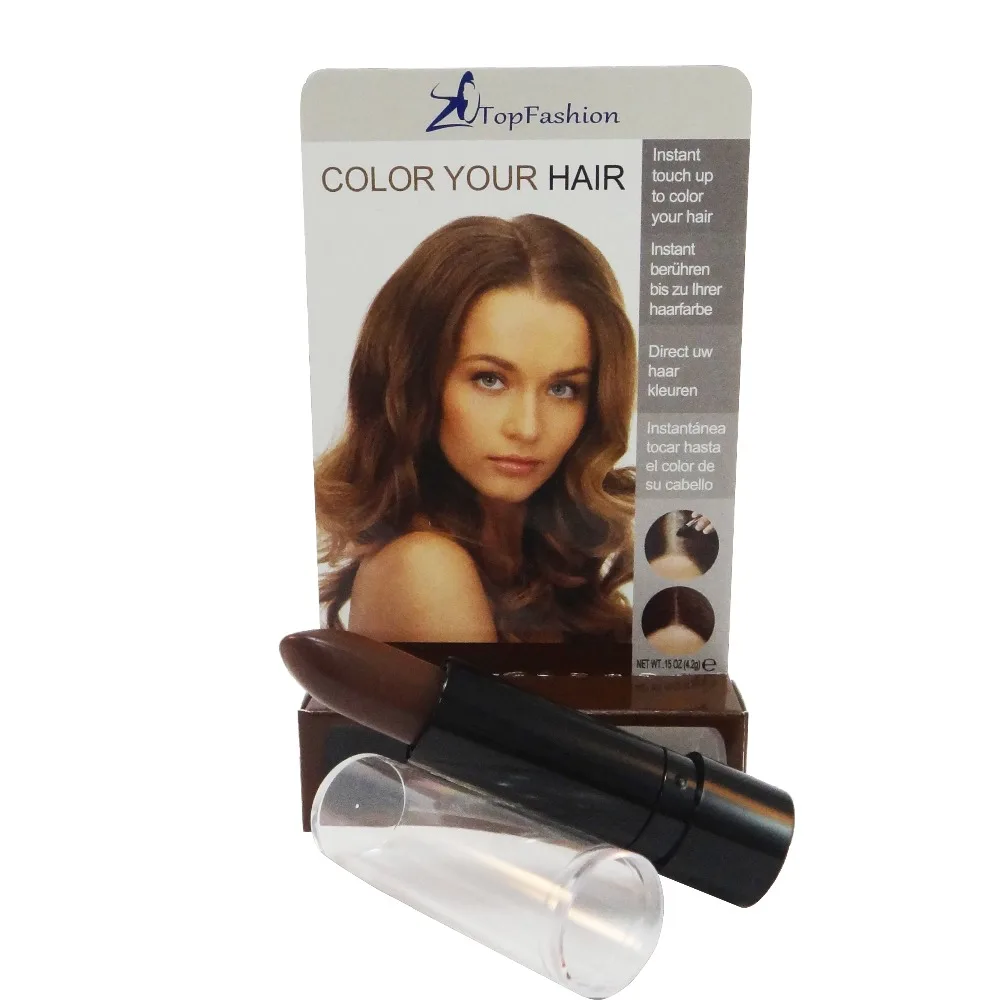 

Brown Cosmetic Temporary Touch Up Stick Meet FDA EEC Regulation TOPFASHION Makeup Cover Gray Hair Color Stick (802H)