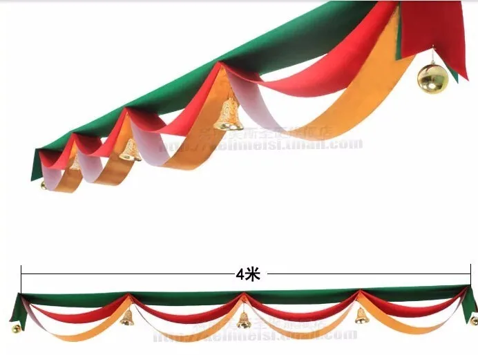 1 шт. 2-6 м рождественские украшения флаг волны с колокольчиками/Подвесной Потолок Украшения Флаг