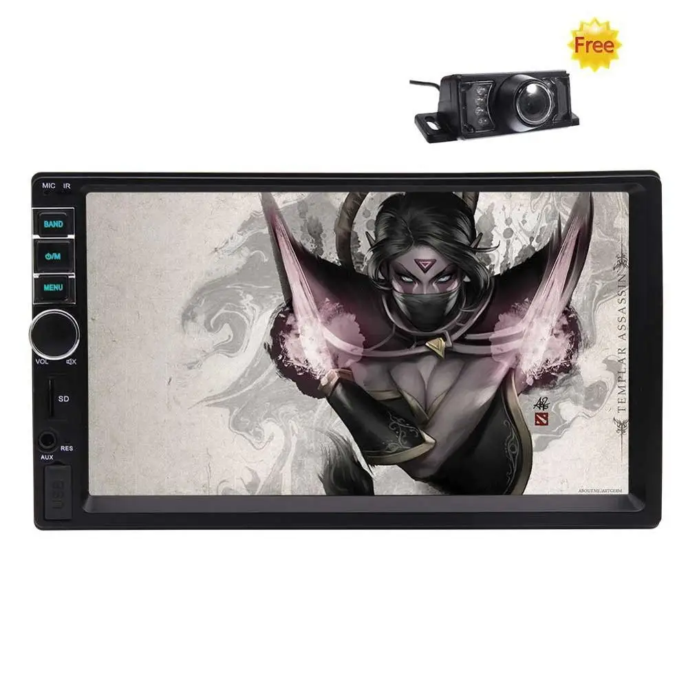 

Eincar 2Din Car Stereo 7'' MP5 Player Audio Receiver In-Dash Bluetooth Hands-Free HD Video Play/FM Radio/USB/TF+Rear View Camera