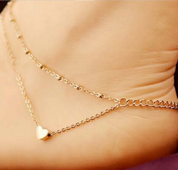 

Alloy Love Double Tied Bracelet Anklet bohemian anklets feet jewelry gold anklet foot bracelets for women