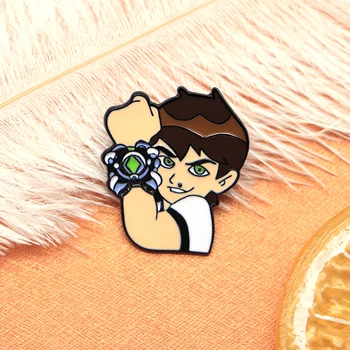 

30pcs/lot Anime Boy Brooches Ben Tennyson Enamel Pin for Kids Lapel Pin Hat/bag Pins Denim Jacket Women Brooch Badge SC4564