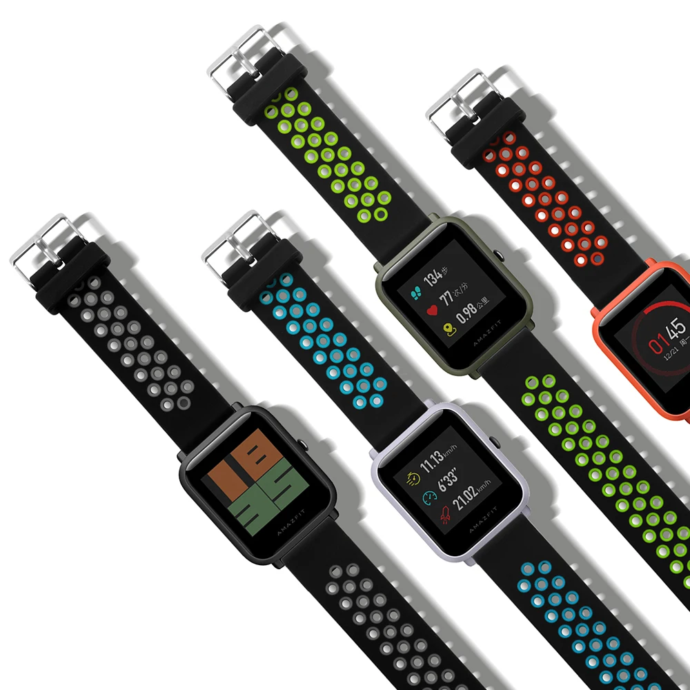 Новый Силиконовый ремешок для Xiaomi Huami Amazfit Bip BIT PACE Lite Youth Smart Watch Band Smartband Loop Strap |