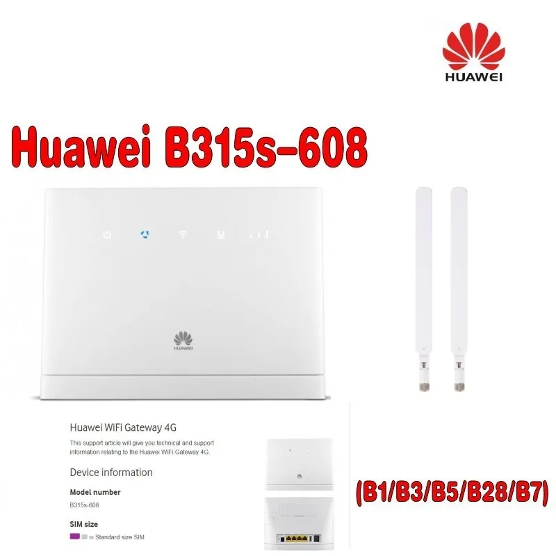 (+ 4G антенна 2 шт.) разблокированный Huawei B315 B315s 608 LTE FDD 700/850/1800/2100 Mhz|unlocked huawei|huawei b315b315