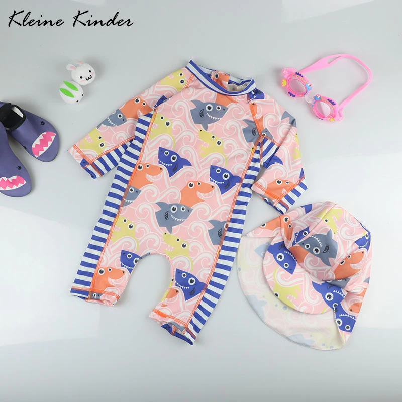 

Kids Swimwear Baby Girl Rash Guard Set Shark Print Long Sleeve Swimsuit for Girls Swimming Suit Bathing Surfing Diving Costumes
