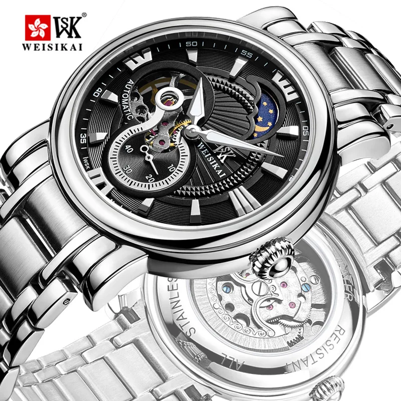 

WEISIKAI Fashion Mens Watches Brand Luxury Men Business Casual Mechanical Watches Military Wristwatch tourbillon zegarki meskie