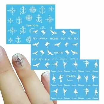 YZWLE 1 Sheet Beautiful Dance Girl Optional Nail Art Charm DIY Watermark Decals Nail Art Sticker NEW Polish Decor