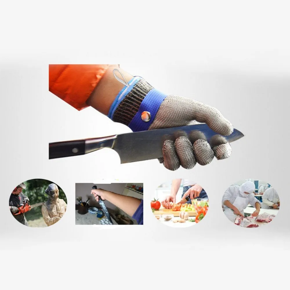Level 5 Protection Anti-cut Gloves Safety Cut Proof Stab Resistant Stainless Steel Wire Metal Mesh Butcher Safety Work Gloves
