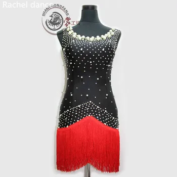 

Fringe Latin Dance Costumes Harness Style Back Opening Design Sleeveless Samba Tango Dance Clothing Tassel Latin Dance Dress Set