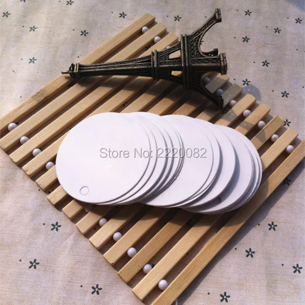 

Free shipping 500 pcs a lot 350 gsm dia.5.5cm blank round white paper tag/baking price tags/garment hang tag/labels/message card