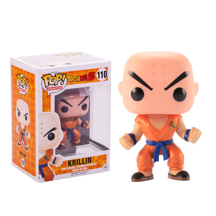 FUNKO pop Dragon Ball Super Porunga Saiyan Goku Super Vegeta покрытие BEERUS Zamasu YAMCHA Виниловая фигурка новая с коробкой для детей - Цвет: 110 KRILLIN