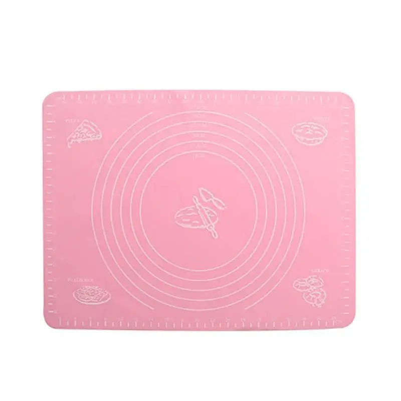 Антипригарные силиконовые коврики для выпечки торт тесто прокатки помадка разминание кухонная Циновка для выпечки со шкалой коврик для выпечки для дропшиппинг - Цвет: pink