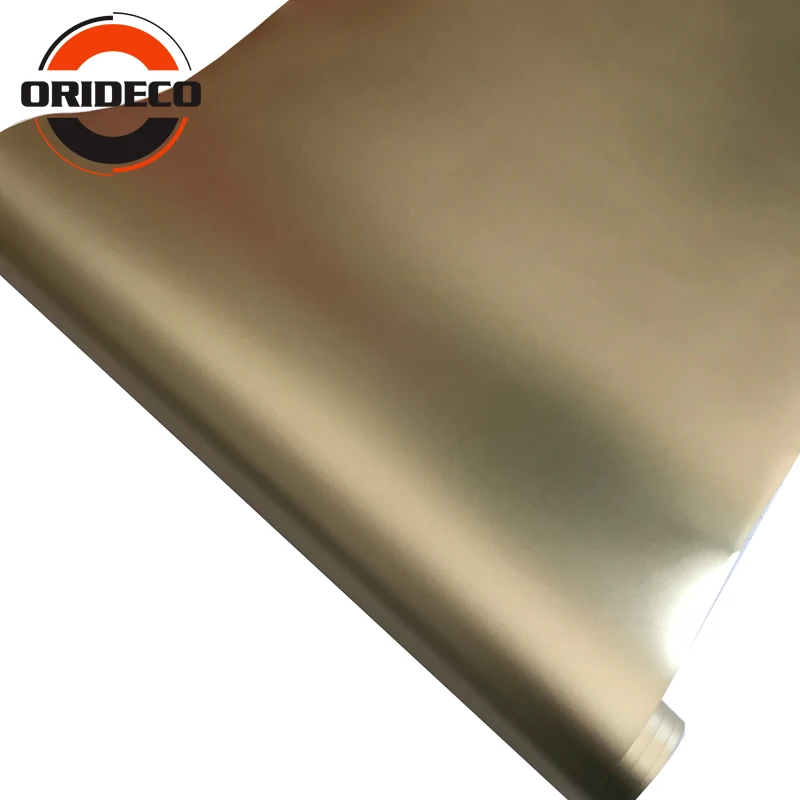 Champagne gold matte metallic car vinyl wraps 5