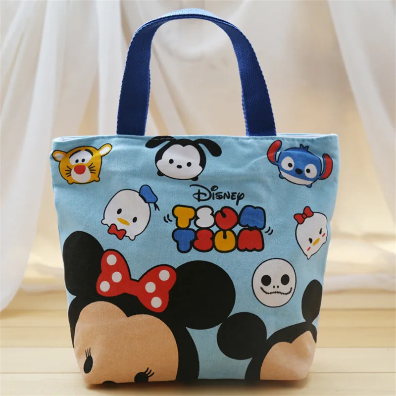 

Disney mickey mouse classic cartoon canvas tote bag female portable lunch bag cute handcuffs TSUM TSUM Mummy bag