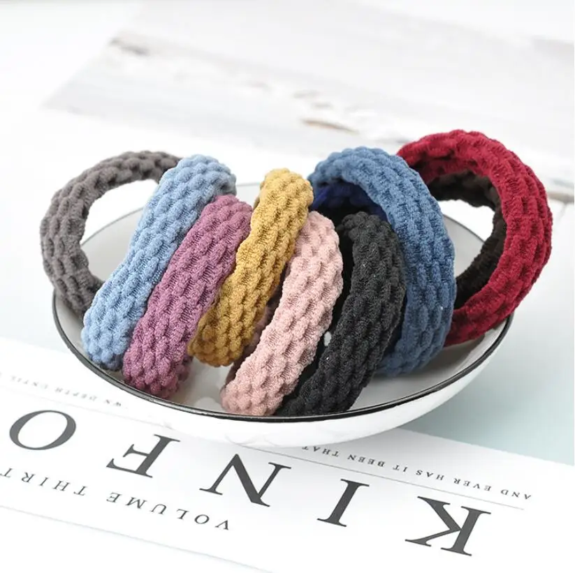 

10 Pcs/Lot Women Colorful Nylon Hair Ties Ponytail Holders Rubber Band Black Gum High Elastic Hair Bands For Girls Accessories