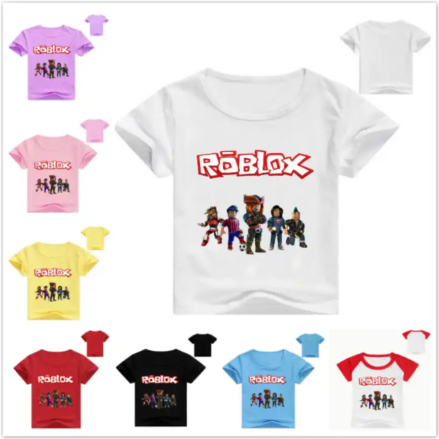 New Summer Boys Short Sleeved T Shirts Roblox Red Nose Day Cotton Cartoon Girls Roupas Infantis Menino Kids Costumes Tops Tees - 