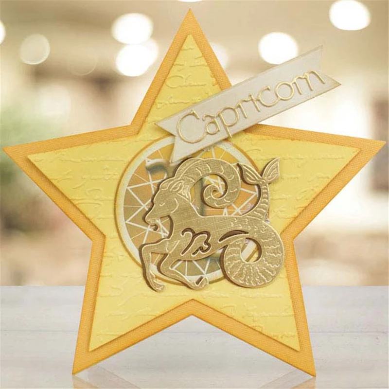 

Naifumodo Animal Metal Dies Cutting Scrapbooking Zodiac Capricorn Craft Dies Embossing Die Cuts Card Making Stencils DIY