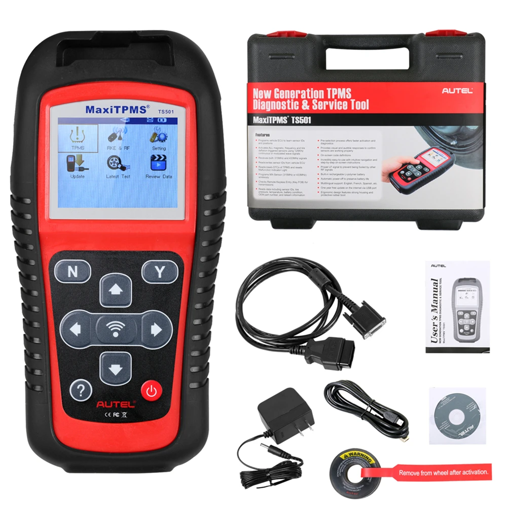 Autel MaxiTPMS TS501 с OBD2 адаптеры коннектор для прибора диагностики Услуги 433 92 МГц и 309