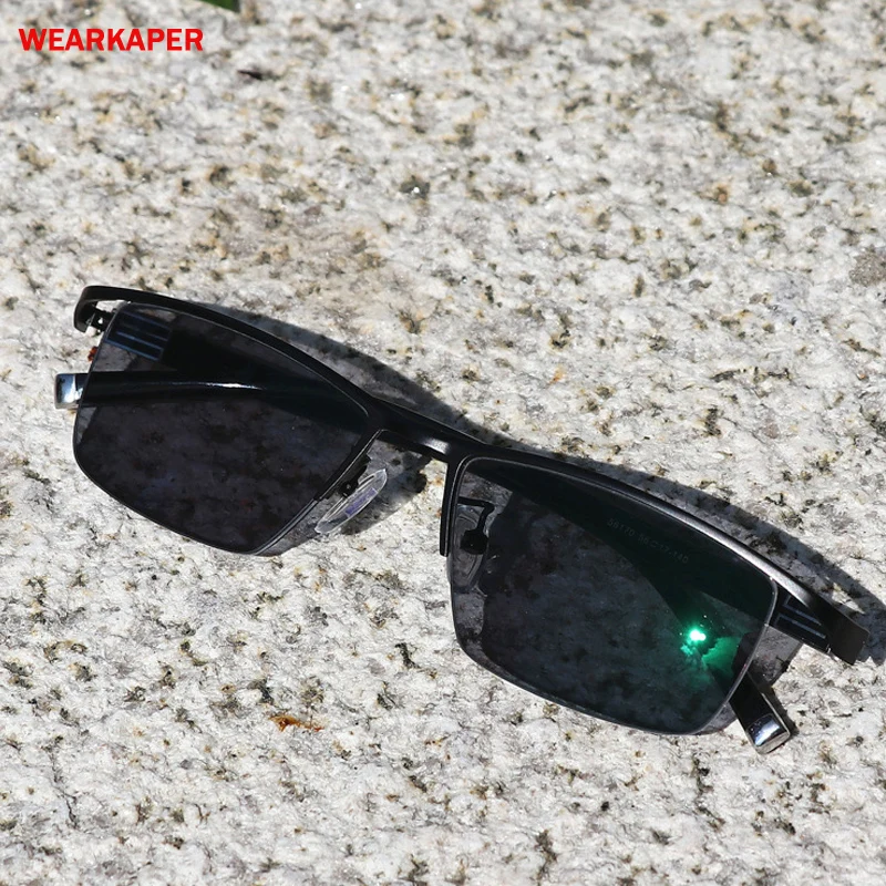 

WEARKAPER Transition Sun Photochromic Lenses Eyeglasses Frame Men Eyewear Flexible Temples Legs Alloy Frame glasses frame