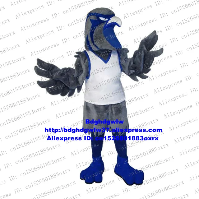 Серое длинное меховое кольцо с головой орла Tercel Tiercel Falcon Vulture Mascot Costume взрослый персонаж Ambulatory Walking Meeting Добро пожаловать zx1854