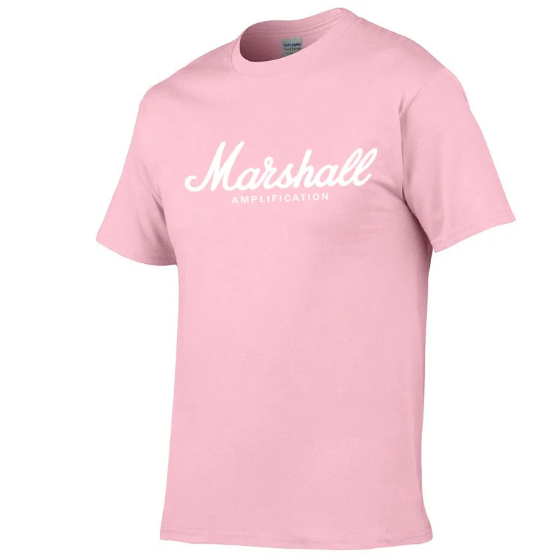 hot sale summer cotton Marshall t shirt men short sleeves tee hip hop T-shirt streetwear Boy/girl Tshirt XXS-2XL - Цвет: Pink-White