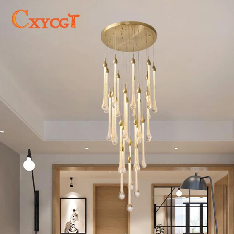 

Villa Noble Long Drop Crystal Chandelier DIY Suitable for Restaurant Home Decoration Lighting Bedroom Lamp