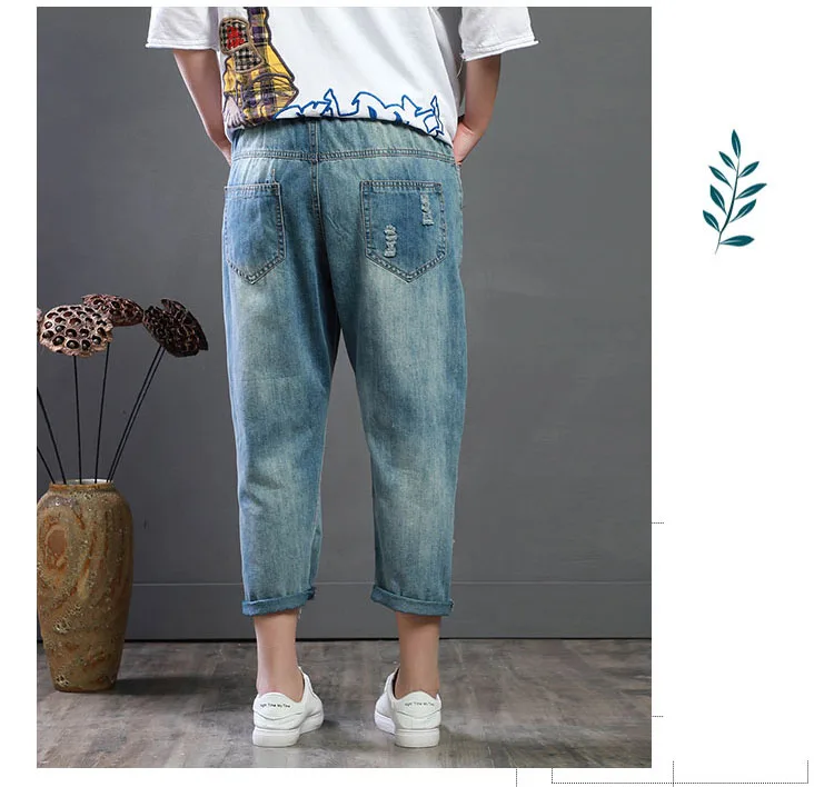 QPFJQD винтажные ковбойские штаны-шаровары женские хлопковые джинсы в китайском стиле с цветочной вышивкой Женские джинсовые брюки с вышивкой