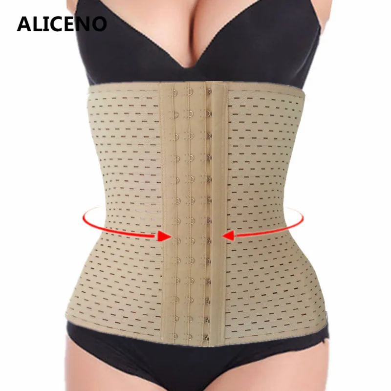 

ALICENO Breathable 25cm Height 4 Steel Bone Slimming Waist Trainer Waist Cincher Shapewear Corsets Plus Size S-6XL Body Shaper