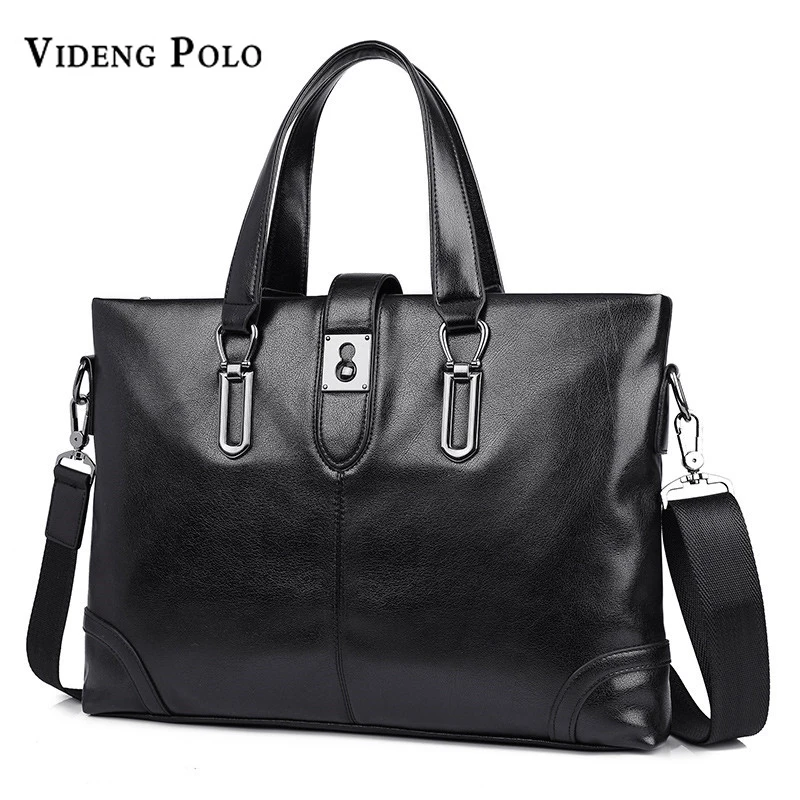 

VIDENG POLO New Men Business Messenger Bag Brand Leather High Quality Handbag Casual Laptop Briefcase Crossbody Shoulder Bag