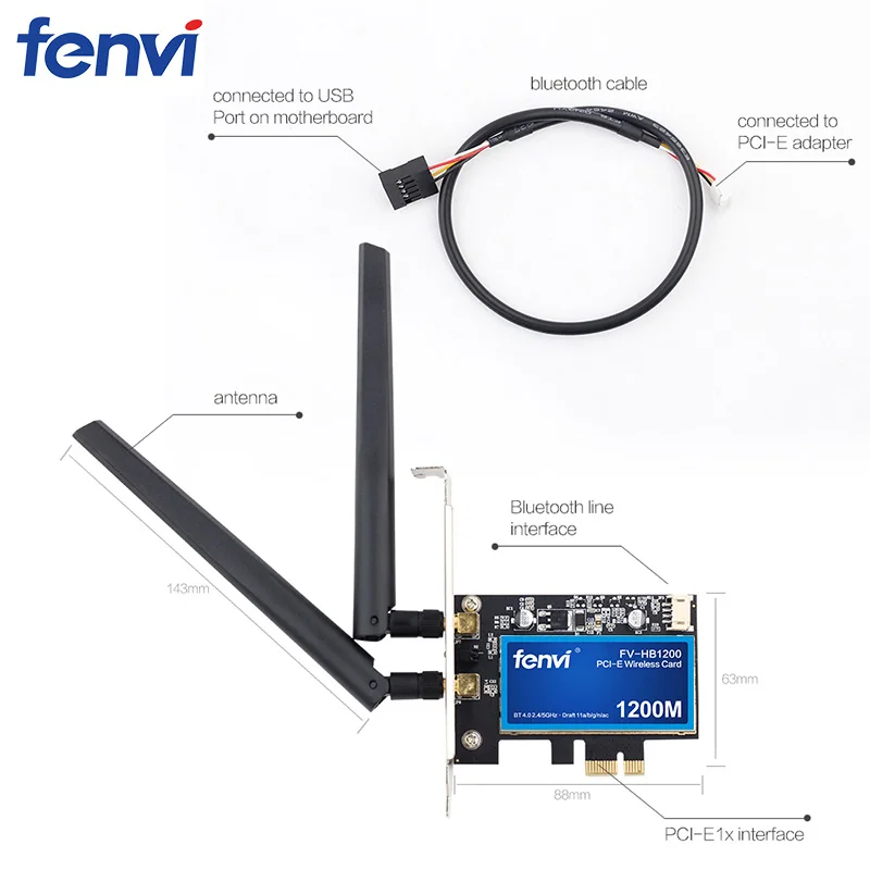 1200 Мбит/с Broadcom BCM94360CS2 Настольный PCI беспроводной адаптер WLAN Wi-Fi карта с BT4.0 802.11ac 2,4 г/5 ГГц для Hackintosh рабочего стола