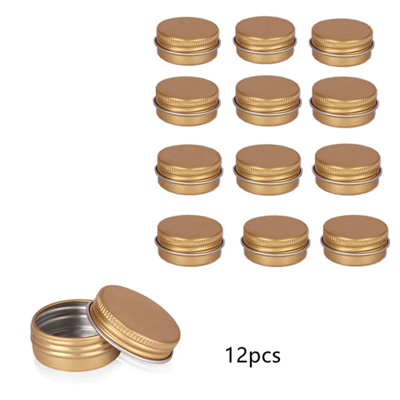 15 мл Золотая жестяная коробка алюминиевые оловянные Банки мини металлические ящики для хранения Органайзер для макияжа для губ бальзам свечи в баночках многоразовые контейнеры