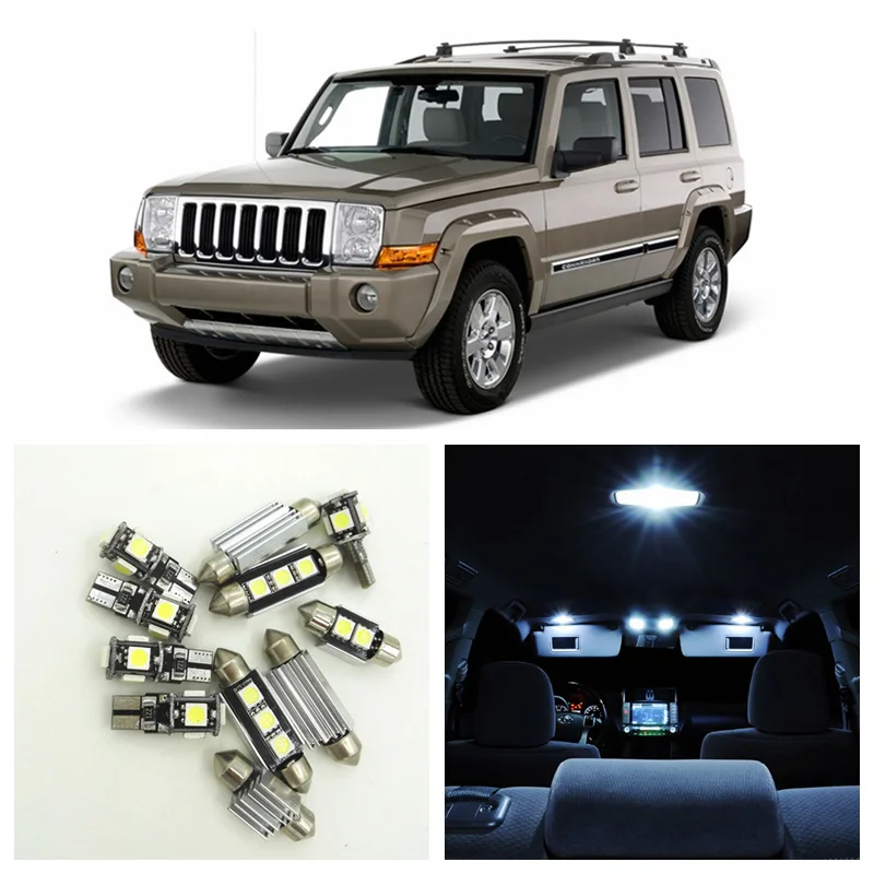 Us 13 43 36 Off 13pcs White Canbus Car Led Light Bulbs Interior Package Kit For 2006 2010 Jeep Commander Map Dome Trunk License Plate Lamp In Signal