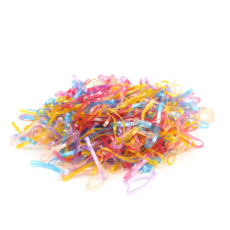 

About 500PCS/lot Kids Children Girls Hair Holders Rubber Bands Elastics Tie Gum Braids Hair Accessories Rainbow Color Hair Rope