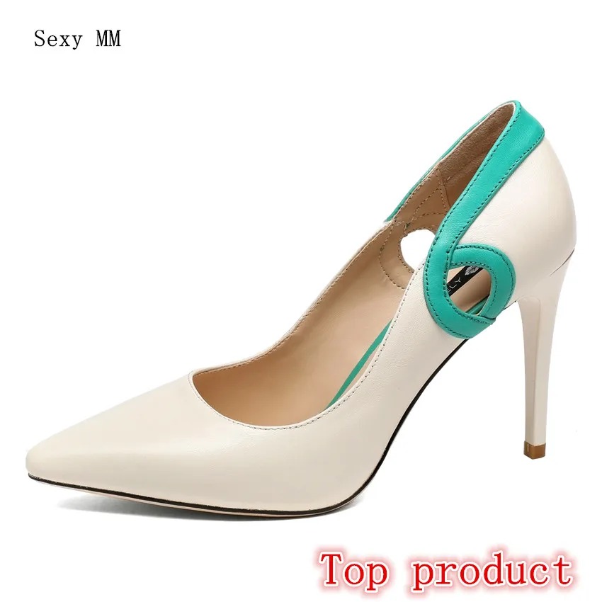 

Genuine Leather Stiletto High Heels Women Pumps Woman High Heel Wedding Party Shoes Kitten Heels High Quality