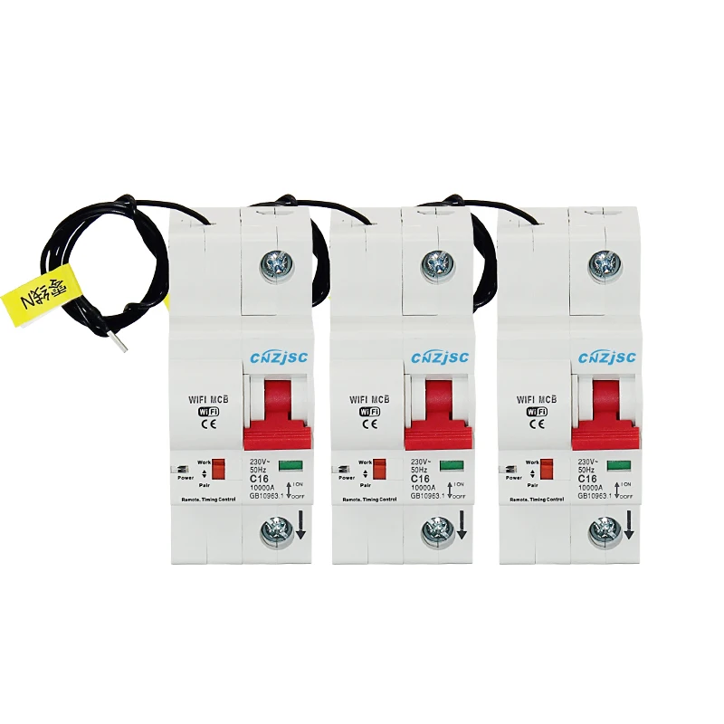 3PCS 1P WiFi Smart Circuit Breaker Automatic recloser overload and