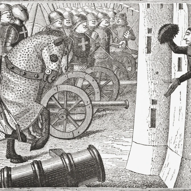 How Jean Duc D'alan on Took The Said Town Of Alan on After A Miniature From The 15Th Century Manuscript Vigiles De Char