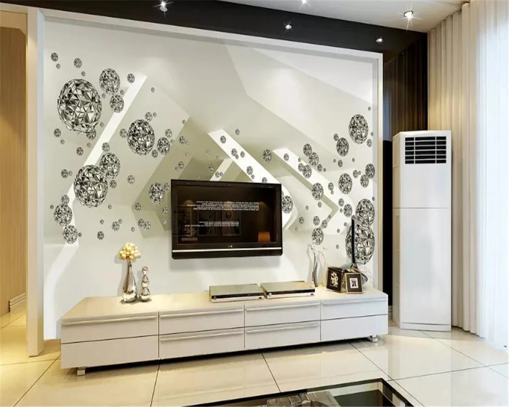 beibehang wall papers home decor Personality space golden ball 3d bedroom mural TV background wall papier peint 3d wallpaper