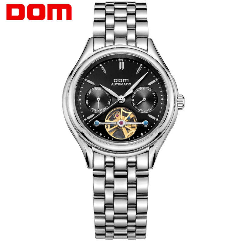 

DOM Men mens watches top brand luxury waterproof mechanical stainless steel watch Business Wheel watches reloj M-815