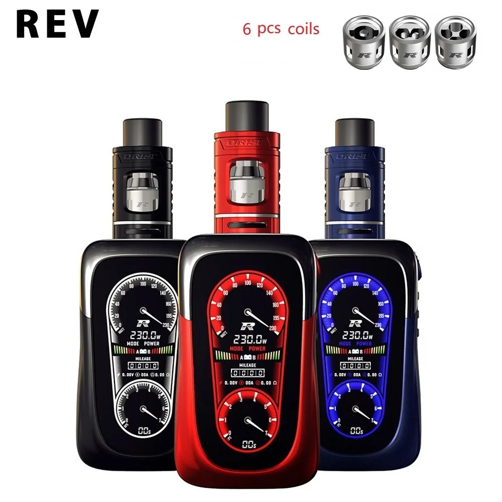 

New Original REV GTS Version2 230W TC MOD with Gift 2ml Drift Tank & 3-inch Screen Huge Power No 18650 Battery Box Mod Vs Vboy