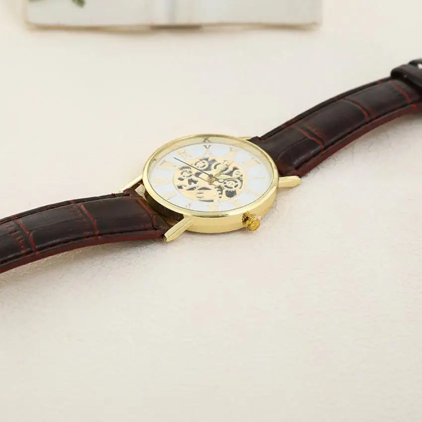 5001 человек творческий часы модные роскошные кожаные полый набор Аналоговые Рим цифровой кварцевые наручные часы