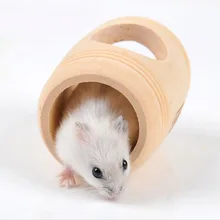 Натуральное дерево мелких животных Pet хомяк дом кровать клетка