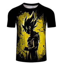 Dragon Ball Z T unisex para hombre Camisas de verano Harajuku 3D impresión Super Saiyajin Son Goku negro Zamasu “Vegeta dragón chico camiseta de niños