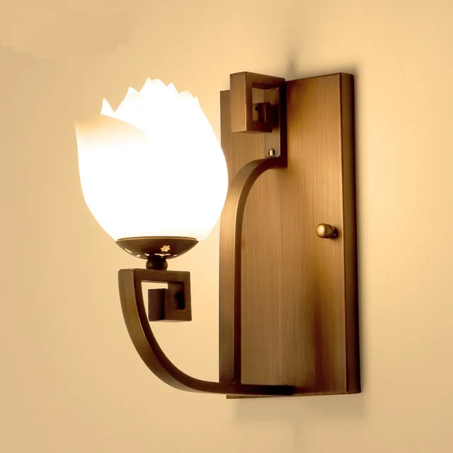 Bedside Wall Lamp Retro Aisle New Chinese Style Iron Antique Bedside Wall Lamp Retro Aisle New Chinese Style Iron Antique Simple Creative Bedroom 88260
