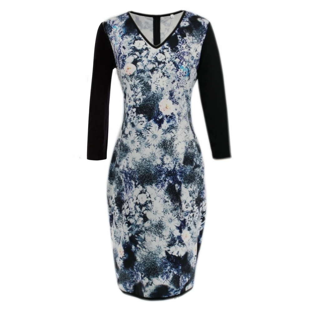 FD3504 женское платье-карандаш с рукавом 3/4 Vestidos платье v-образным вырезом