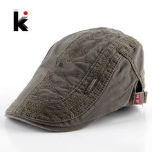 Мужские береты модная шляпа Клетчатый Стиль беретка повседневные Шапки Хлопок бирет сплошной цвет береты для Мужская шапочка шапка 5 цветов