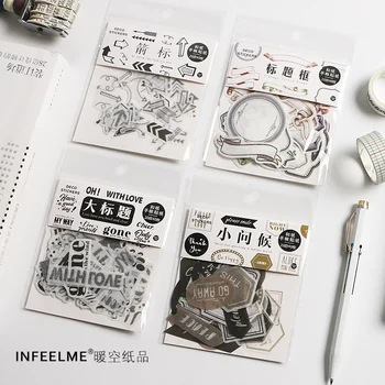 

4bags/LOT black and white series Creative decoration DIY paper washi stickers
