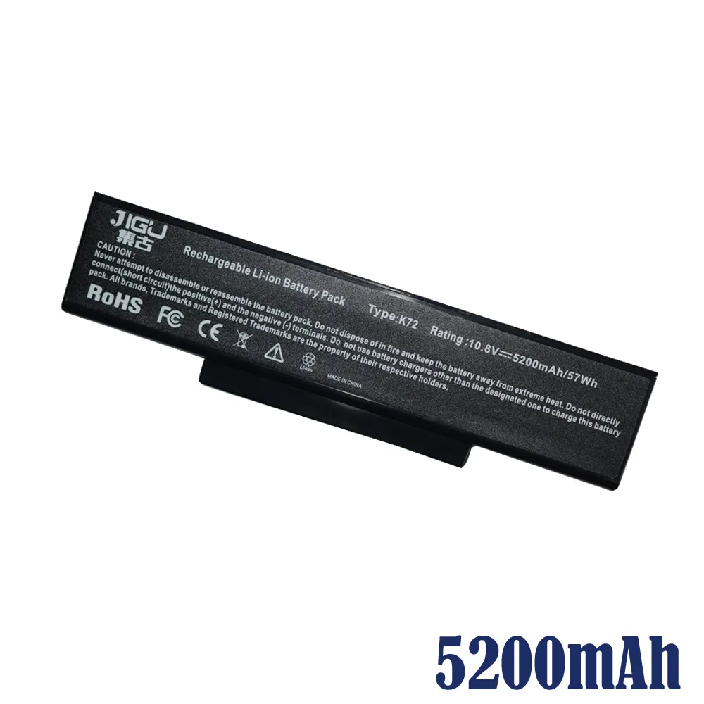 JIGU Новый аккумулятор для ноутбука ASUS A72 N71 K73 K72 X77 A72F K72Y K73J N71V N73G N73V N71J N73Q X77J K72F K72K K72P