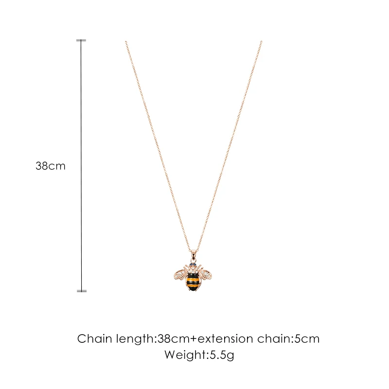 

Rose gold bee pendant necklace female simple clavicle neck chain female chic ladies necklace jewelry