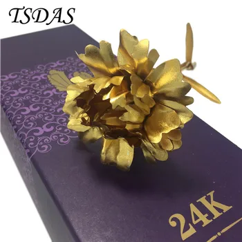

Handcrafted 24K Gold Foil Carnations Teacher's Day Gift 999 Golden Carnation Come With Golden Certificate Floral Decor 1pc